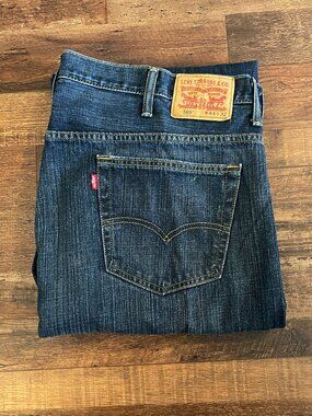 Levis 569 Jeans Mens Size 44x32 Loose Straight Fit Blue Cotton Denim